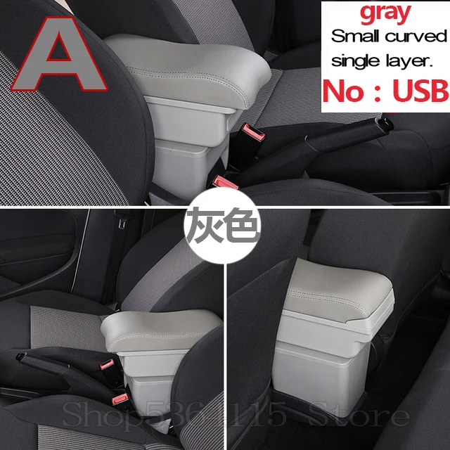 Для Mahindra Xylo E4, аксессуары, автомобильный подлокотник, коробка, кожаный подлокотник, usb, для хранения, центральная консоль, стиль, украшение интерьера - Название цвета: gray