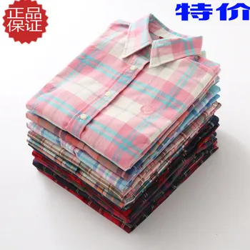 

Long Sleeve Loose Checker Shirt 2020 Pure Cotton Winnie Student Korean Shirt in Spring, Autumn and Winter