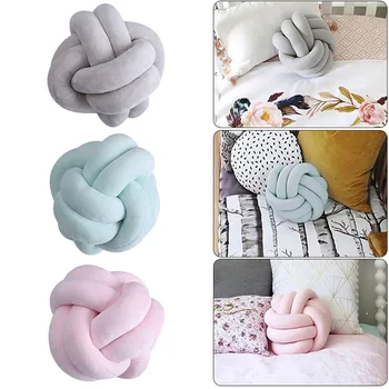 

Soft Knot Ball Cushion Bed Stuffed Pillow Velvet Ball Knot Cushion Baby Rest Sleep Dolls Stuffed Kid Adult Bedroom Decor