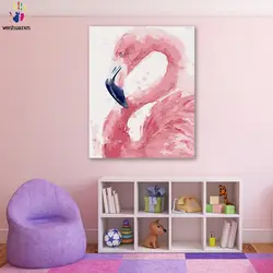 DIY цвета картины по номерам с цветами розовый девушка сердце Фламинго Нордический ветер Картина Рисунок Живопись по номерам в рамке