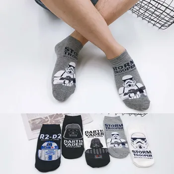 

no show men socks summer Explosion Cartoon fashion cotton socks Solid color cool socks Star wars short socks