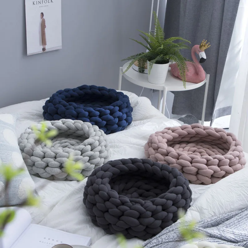 

Handmade Cat Nest Kennel DIY Yarn Irrigation Heart Cotton
