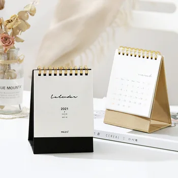 

2021 Small Desk Calendar Concise Style Series Desktop Coil Calendar Little Gift 68x68MM