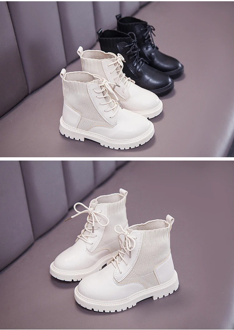 Sialia/весенне-Осенняя детская обувь для девочек ботинки для мальчиков зимние Нескользящие Детские сапоги с круглым носком