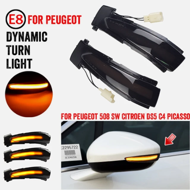 2-teilige sequentielle Blinkleuchte für Peugeot 508 SW 2010–2017,  dynamisches LED-Blinklicht für Citroen DS5 C4 Grand Picasso II