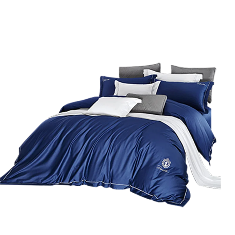 

French imported 4-piece set of all cotton pure cotton bedding warm in winter pure color sheet and quilt cover BB50CT