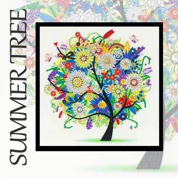 

1PC Four Seasons Trees Picture Diamond Embroidery 3D DIY Diamond Painting Needlework Diamond Cross Stitch Home Decor Gift
