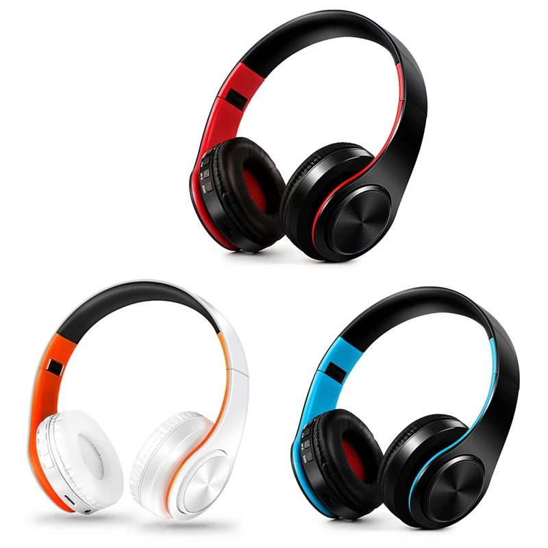 HIFI Stereo Earphones Bluetooth Headphone Music Headset Mic for Mobile Xiaomi Phone Samsung Tablet Blue Black 