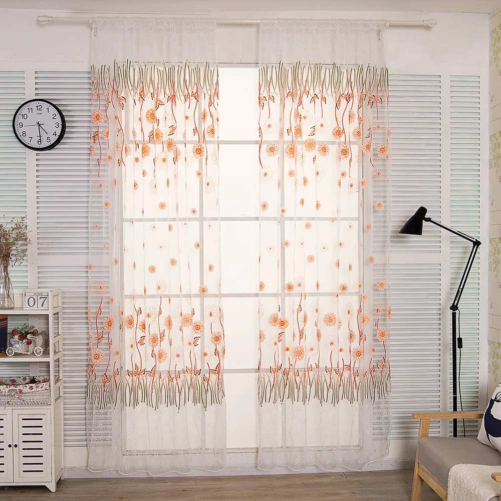 Окно цветок занавеска разделитель комнаты драпировка полиэфирное волокно 200*100