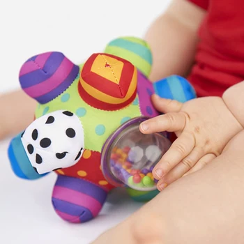 

New Multi-Color Rattle Cloth Ball Baby Hand Catch Tactile Sensory Training Educational Toys Baby Cognitive Baby Rattle Toys