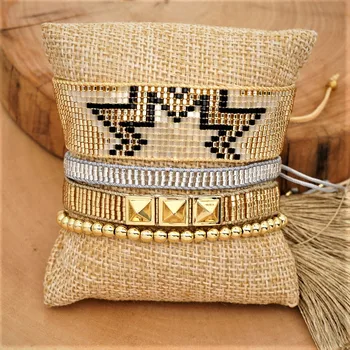 

Zhongvi MIYUKI Bracelet For Women Mexico Cuff Armband Men Jewelry Pulseras Mujer Moda 2020 Gold Stainless Steel Beads Bracelets