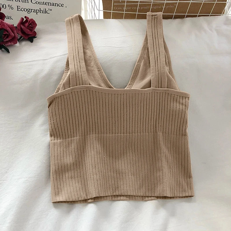 Women Tank Crop Top Bra Underwear Seamless