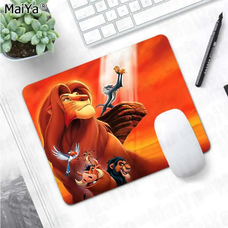 Not Lock Edge18x22cm Maiya заказной кожаный коврик для мыши с изображением короля льва Simba из мультфильма, игровой коврик для ноутбука, резиновый коврик для мыши,, большой коврик для мыши, клавиатуры - Цвет: Not Lock Edge18x22cm
