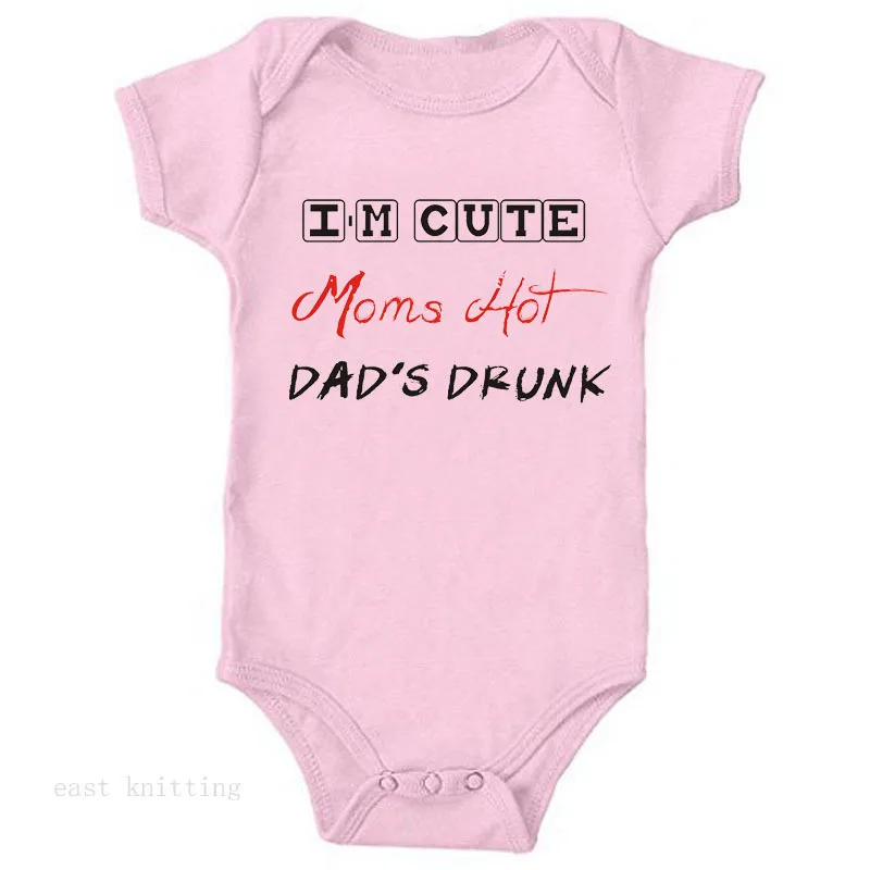 Наряды для новорожденных с милым принтом I M летняя одежда мальчиков и девочек