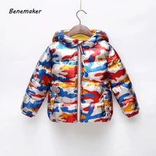 Benemaker/ Детские камуфляжные куртки для девочек и мальчиков; зимняя одежда; теплые пальто для маленьких детей; теплая верхняя одежда ярких цветов; YJ150