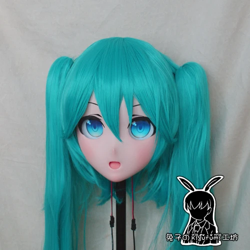 

(Rabbit 12) Resin Crossdress Pretty Girl Head Lolita Doll Mask Cartoon Anime Hatsune Miku Cosplay Kigurumi Mask Crossdresser