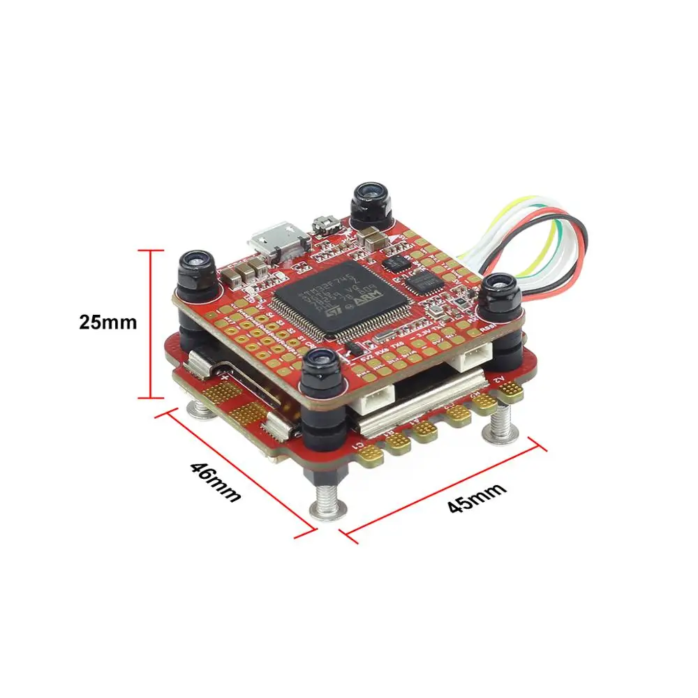 Красный FD765 F7 FC L431 65A BLHeli_32 4in1 с диагональю экрана 3-6S 4in1 ESC стека, для возраста 5, 6, 7 дюймов небольшой гоночный Дрон с видом от первого лица - Цвет: Красный