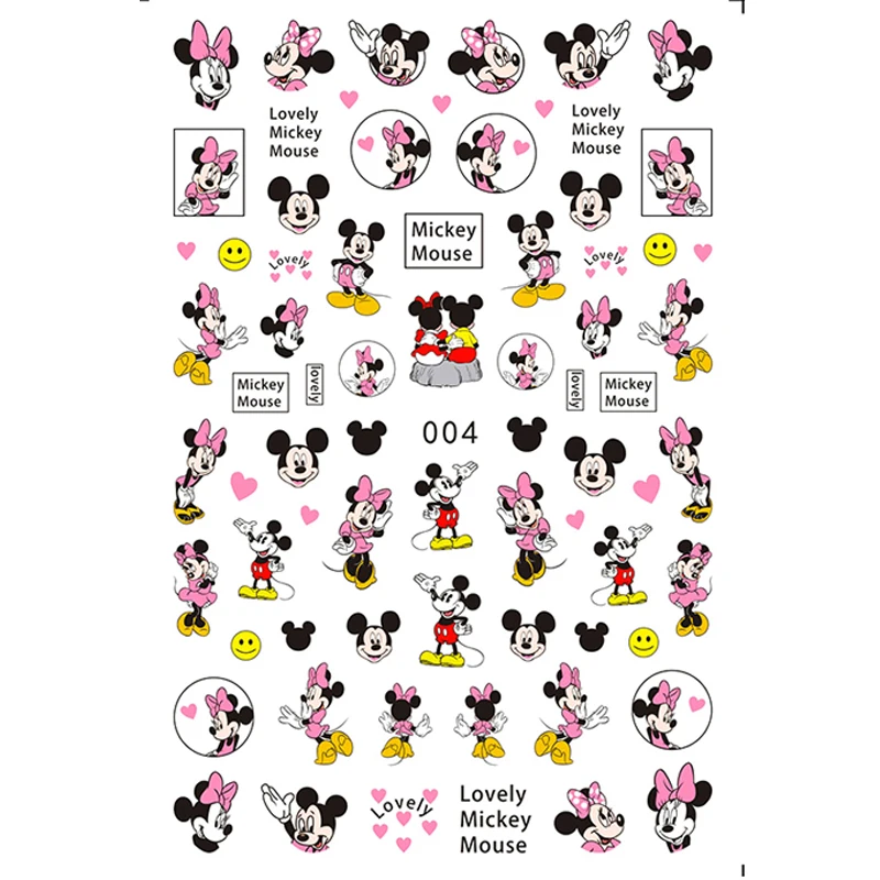 1PCS Cartoon Disney Nail Sticker Donald Duck Mickey Mouse Minnie Nail Slider Lion King Snow White Nail Art Accessories