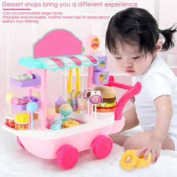

Mini Candy Trolley Ice Cream Candy Cart Educational Toy Pretend Play Set For Girls Puzzle Puzzle House Toys