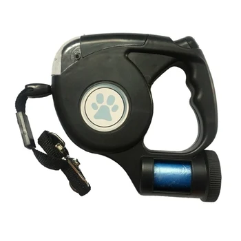 

Pet Dog Leash 4.5M LED Flashlight Extendable Retractable Pet Dog Leash Lead With Garbage Bag