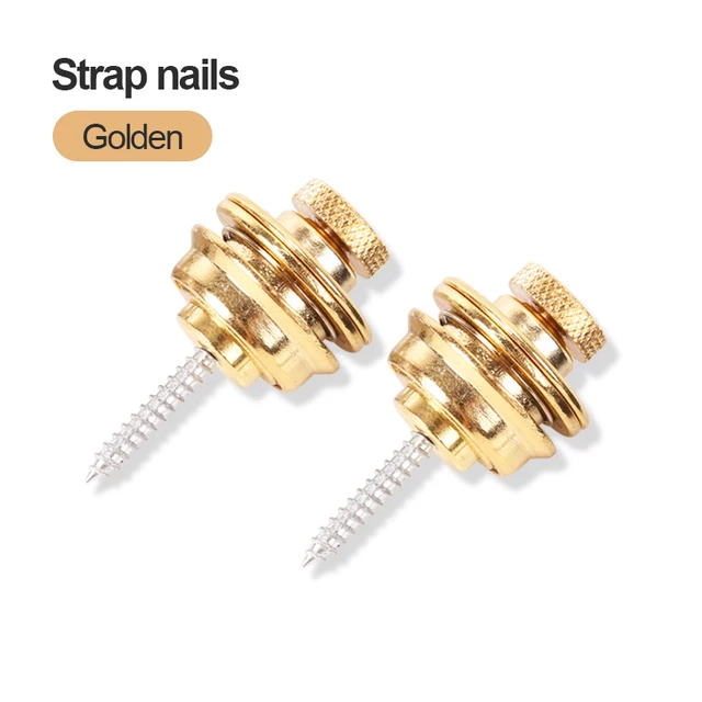 Sliding lock guitar strap nails Electroplating alloy Guitar strap non slip buckle Electric guitar strap anti slip tail studs 2pcs