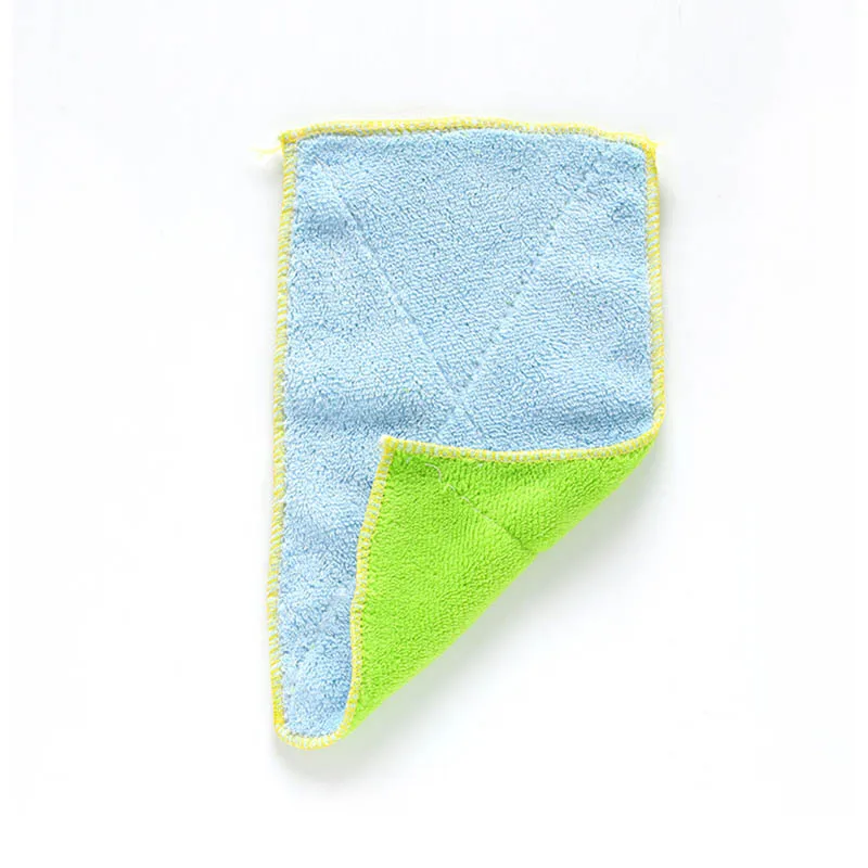 green blue 2 шт./компл. абсорбирующей тканью полотенца для мытья Кухня чистящие тряпки 25*15 см кухонные полотенца, утолщенные двойные из сверхтонкого волокна - Цвет: green blue
