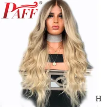 PAFF 4 T/613 два тона эффектом деграде(переход от темного к светлые волосы 180 плотность естественная волна человеческих волос парик полный шнурок бесклеевой парик предва
