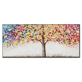 

A Big Tree Was Covered With Colorful Fruit 100% Handpainted Paintings Wall Art Home Decor Picture Modern Oil Painting On Canvas