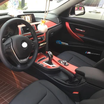 

for BMW 3 Series F30 2013-2019 Interior Central Control Panel Door Handle 5D Carbon Fiber Stickers Decals Car styling Accessorie