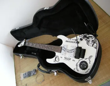 

Free shipping Real photos show High Quality Custom Shop KH-2 Ouija Kirk Hammett Cynthia White Electric Guitar With hard Case