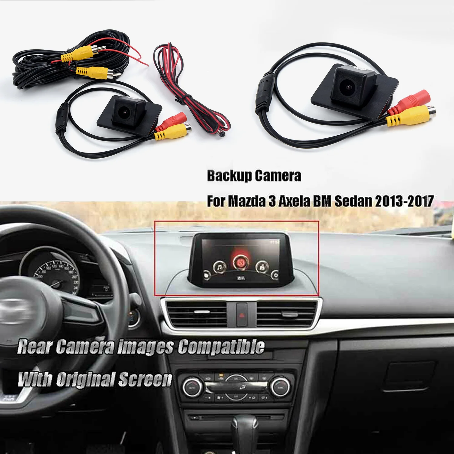 Парковочная камера заднего вида для Mazda 3 Axela BM Sedan резервного копирования 12V Замена