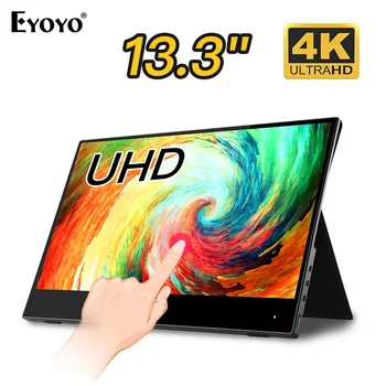 

Eyoyo EM13U 13.3" UHD 4k Portable Gaming Touch Monitor 3840x2160 LCD Screen Type USB C HDMI Display For PC Phone PS4 Xbox Switch