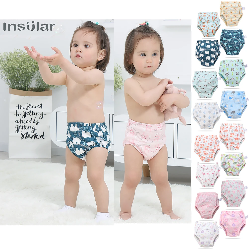 Baby Diapers Panties Nappy Training-Pants Washable Kids Cotton Cute
