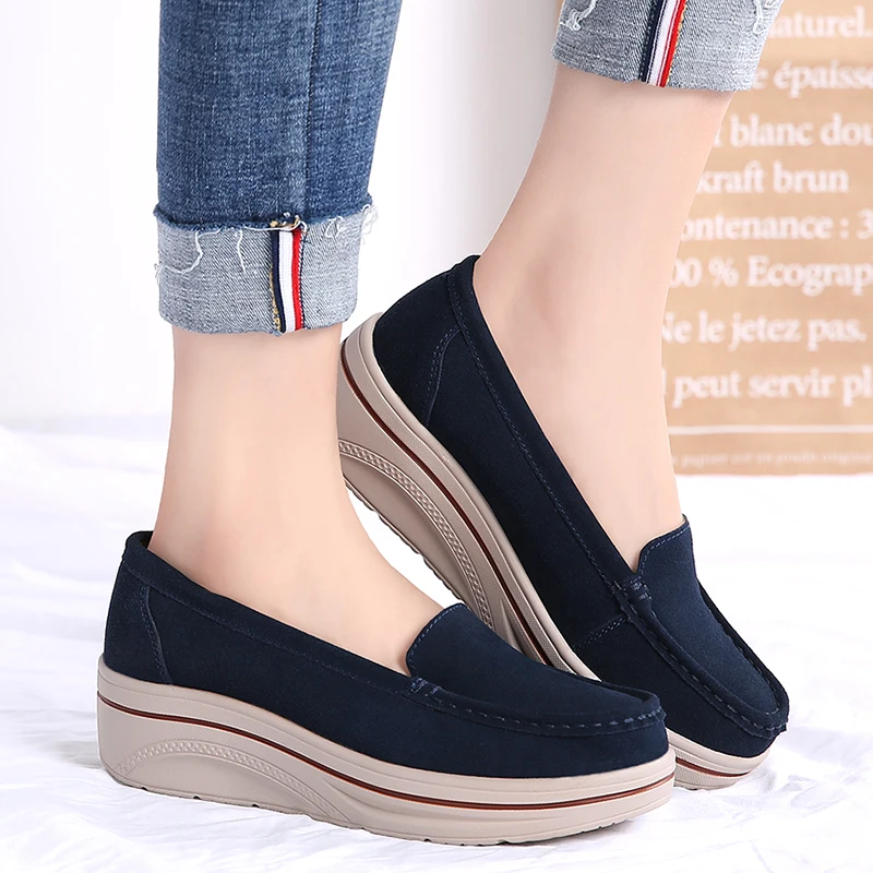 Women walking shoes L suede England style platform lifts Korean version of the platform shoes tide paragraph