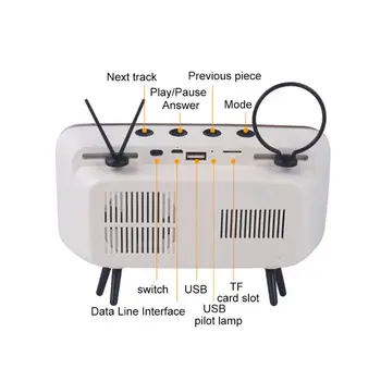

Mini Speaker Retro TV Mobile Phone Screen Stand Wireless Portable Audio Speakers