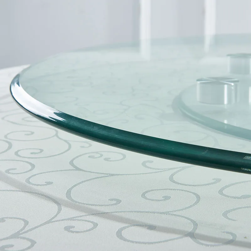 Double Layer Tempered Glass Lazy Susan Dining Table Top Turntable Swivel Plate HQ GG02 With Supporting Legs More Stable