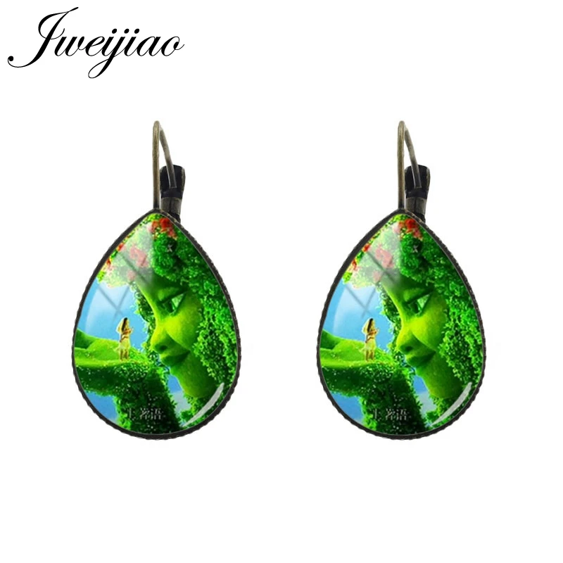CT01 23 JWEIJIAO Cartoon Princess Adventure Earrings Tear water-drop Ear Clip Earrings Glass photo children jewelry girls gift CT01 - Окраска металла: CT01 23