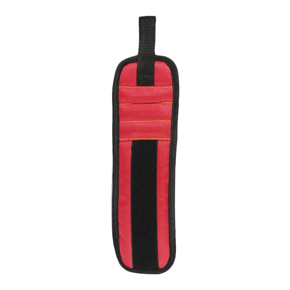 Three Row Magnetic Wristband Kit Tool Bag Built-In 2Pcs Super Powerful Magnets Electrician Woodworking For Home Repair