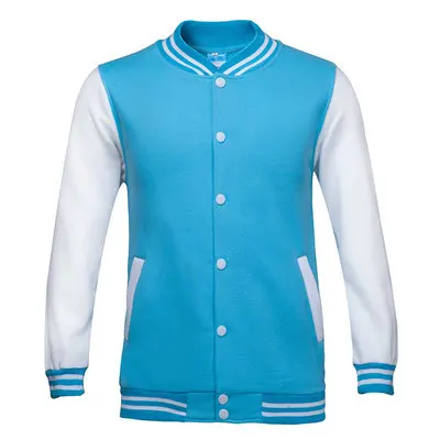 Новая красная бейсбольная куртка для мужчин Veste Homme Мужская Весенняя Модная приталенная куртка-бомбер университетская куртка повседневная брендовая куртка для колледжа 3XL - Цвет: Lake Blue White
