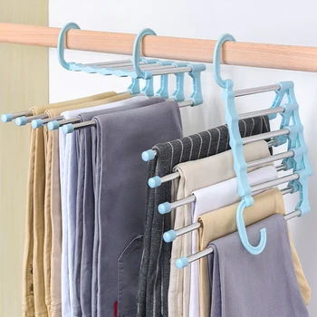 

5 Layers Clothes Hanger Pants Storage Rack Trousers Hanging Shelf Organizer Cloth Holder Multilayer Storage Wardrobe Organizer