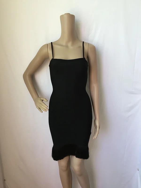 Red and Black Color Ladies HL Bandage Dress Sleeveless Sexy Bodycon Mini Dress Sheath Sexy Party Dress