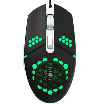 

2000DPI Adjustable 6 Buttons Gamer USB Wired Honeycomb Optical Mouse Hollow-out RGB Gaming Mice with Fan for PC Laptop