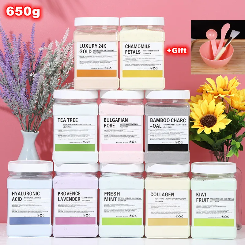 100/300/650g DIY SPA Skincare Powder Mask Beauty Jelly Facial Mask Crystal Hydrating Rose Mask Hydrogel Peel Off Salon Home Use blossoming beauty hydrating