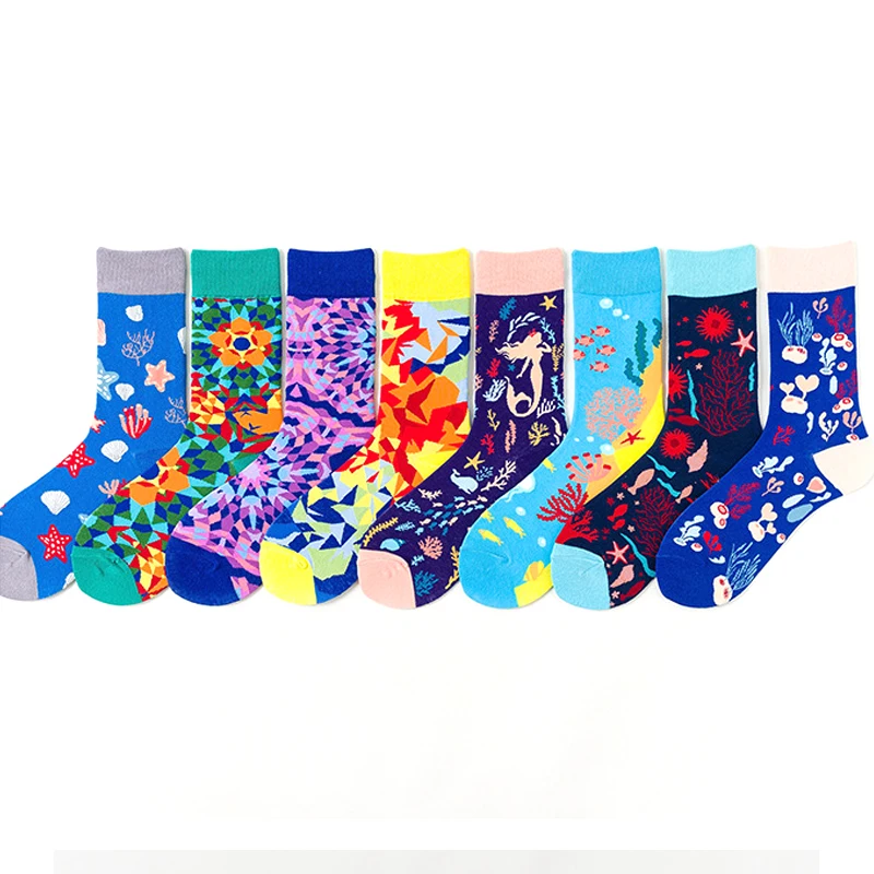 Красочные новые уличные пары носки классные хип хоп команда Смешные забавные носки хлопковые мужские носки скейтбордиста женские короткие носки для скейтеров