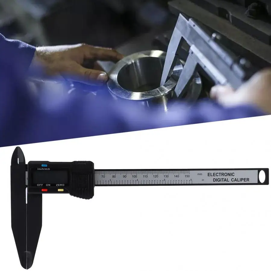 0-150mm/300mm 0.1mm Accuracy LED Display Digital Electronic Carbon Fiber Vernier Caliper Ruler Gauge Micrometer Measuring Tool