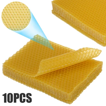 

10pcs/lot Beekeeping Honeycomb Foundation Wax Frames Honey Hive Foundation Garden Equipment Tool for Extracting Natural Bee Wax