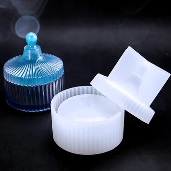 

2Pcs/Set DIY Crafts Crystal Epoxy Resin Mold Round 9-Slot Jewelry Box Lipstick Storage Case Casting Silicone Mould