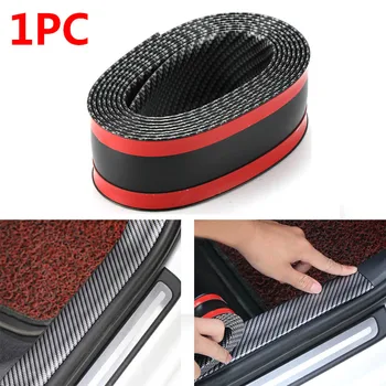 

ALLOMN Car Stickers Carbon Fiber Rubber Styling Door Sill Protector Goods For Car Accessories