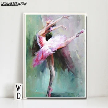 

Home Decor Abstract Ballerina Portrait Oil Painting on Canvas Posters and Prints Canvas Wall Art Picture for Living Room