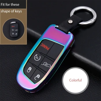 

1pc Metal Car Key Fob Case Cover Seven-Color Anti-Scratch Durable Practical For Jeep Renegade Cherokee Dodge Charger Chrysler